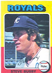 1975 Topps Baseball Cards      120     Steve Busby UER